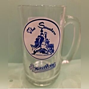 Vintage Washington Senators MLB Baseball Team Glass 6" Mug/ Stein 12 Oz 1960's